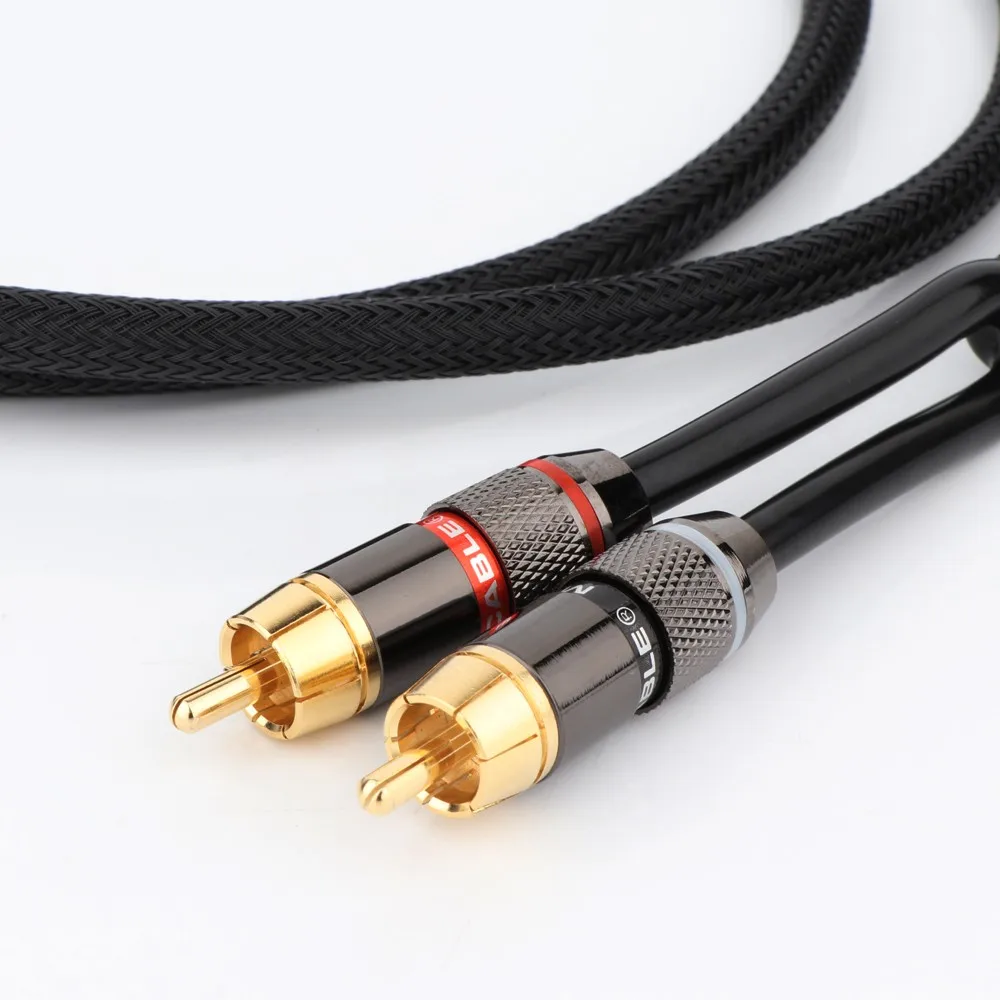 Preffair HiFi 3,5 mm auf 2 Cinch-Stereo-Audiokabel 6N OFC RCA-Audiokabel 3,5 Y-Splitter für Verstärker, Mischer/DJ-Mixer/Heimkino – Detail 3