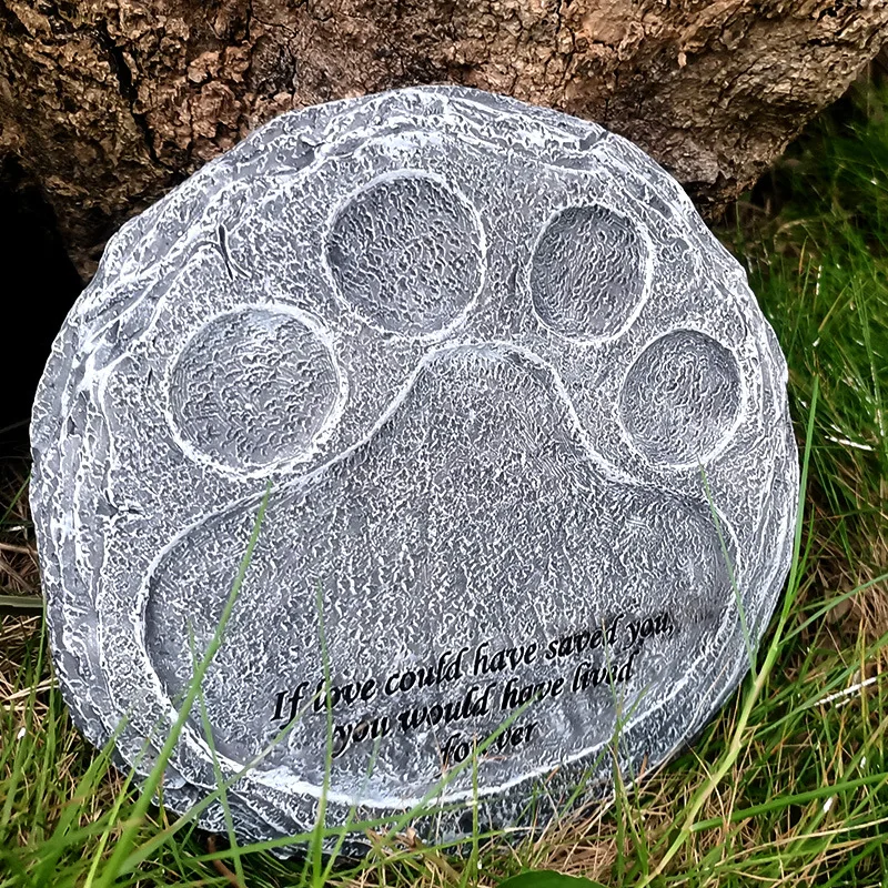 

Pet Dog Memorial Stone Frame for Outdoor Puppy Tombstone Indoor Cat gravestones Pet Funeral dog paw prints