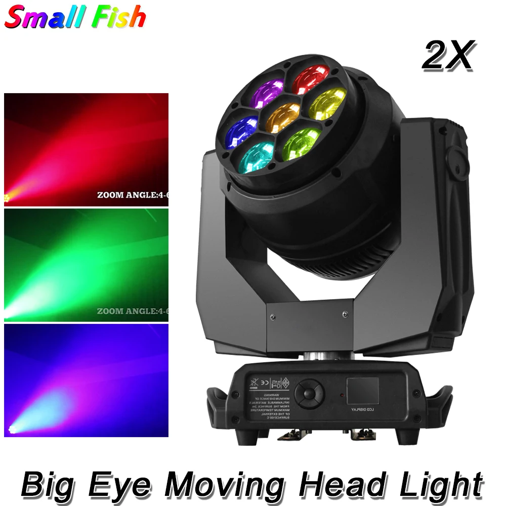 2IN1 7X40W RGBW LED Zoom Moving Head Light Mini Bee Eye Beam Wash Stage Effect Light DMX512 Disco Music Party KTV DJ Bar Light