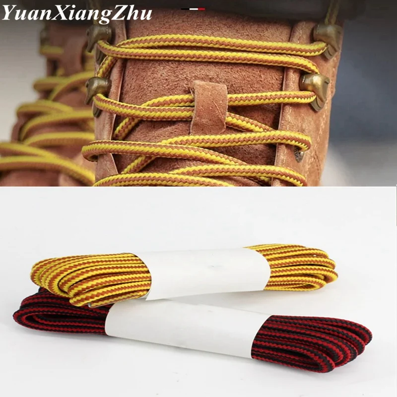 1Pair Striped Double Color Shoelaces Round Cotton Shoe laces Outdoor Boots and Sneakers Shoelace 18 Color 70CM 90CM 120CM 150CM