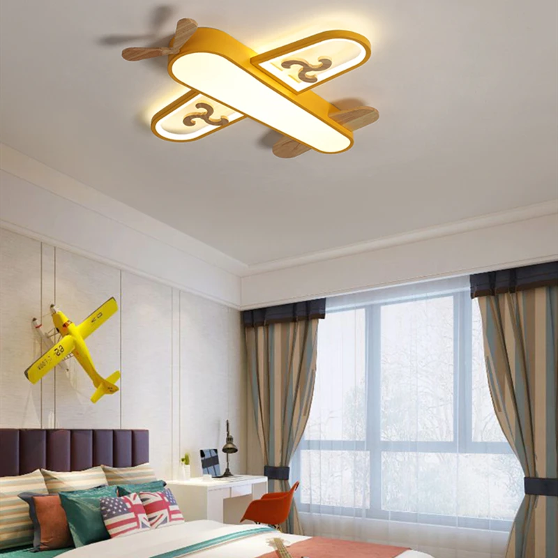 

Indoor Ceiling Light For Children'S Room Kindergarten Boys Girls Aircraft Cartoon Childlike Decoration Lamp Bedroom Furniture