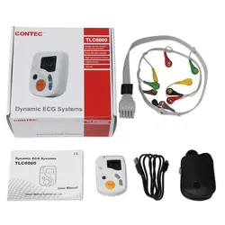 CONTEC TLC6000 Dynamic 24hours 12 Lead ECG/EKG Holter Alalyzer Software Monitor  CE