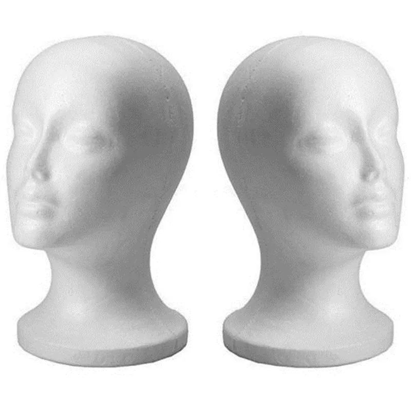 Styrofoam Foam Mannequin Female Head Model Dummy Wig Glasses Hat Display Stand Model with Chest The head is about 53CM * 26CM