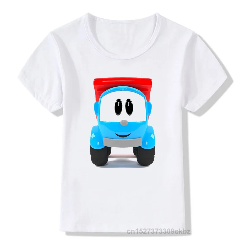 Kawaii Kids T-shirts Funny Leo The Truck Tv Show Cartoon Print Boy T Shirt Cute Girls Tops Fashion Children Clothes