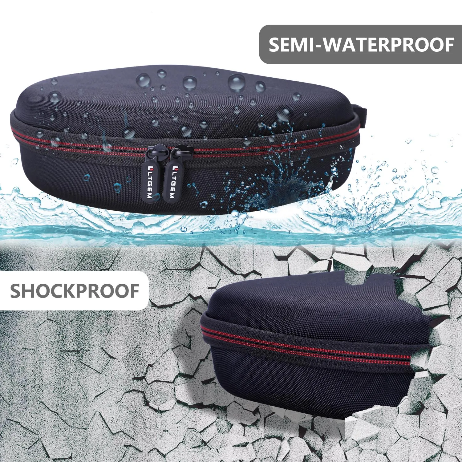 LTGEM Black EVA Hard Case for Anker Soundcore Life Q20& Q30 Headphones