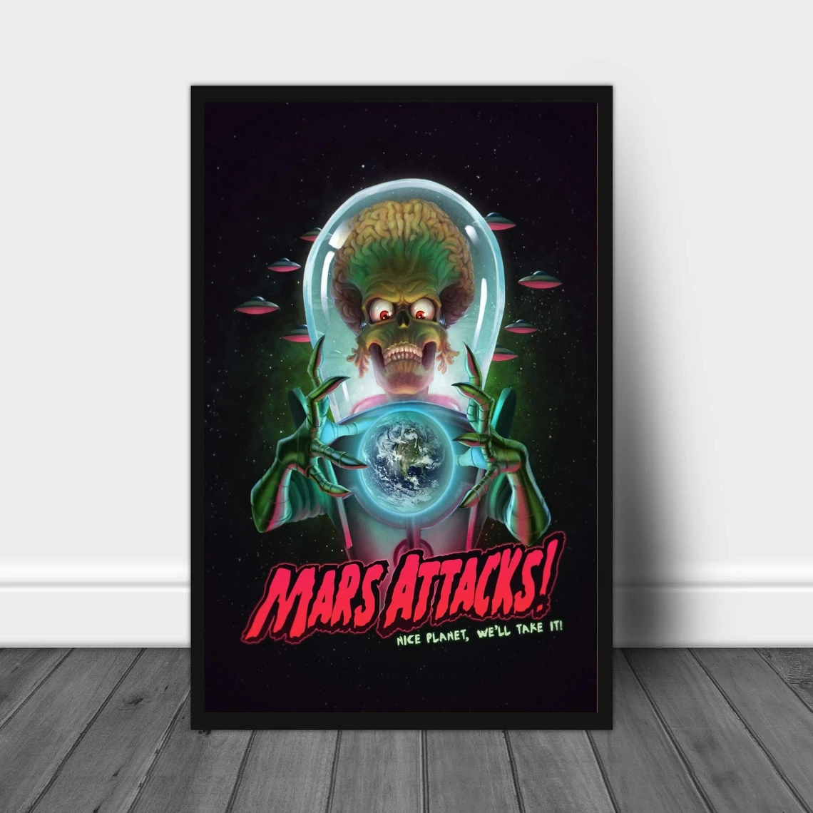 Mars Attacks Movie Poster (1996) Vintage Poster Canvas Print Home Wall Painting Decoration (No Frame)