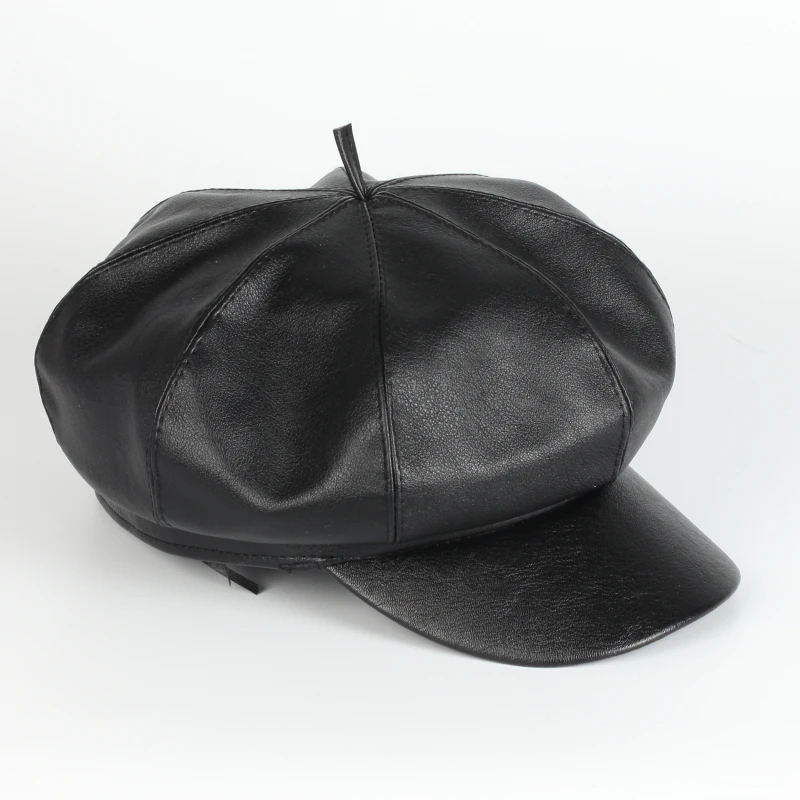 Venta al por mayor de alta calidad PU moda clásica hombres primavera Otoño Invierno pintor boina sombrero personalizado gorras de hiedra