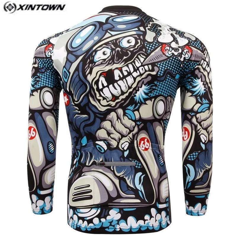 2021 cycling jersey Men Bike Mountain MTB Shirts Long sleeve Team Maillot Ciclismo Top Fall  wear skull Road clothing Autumn