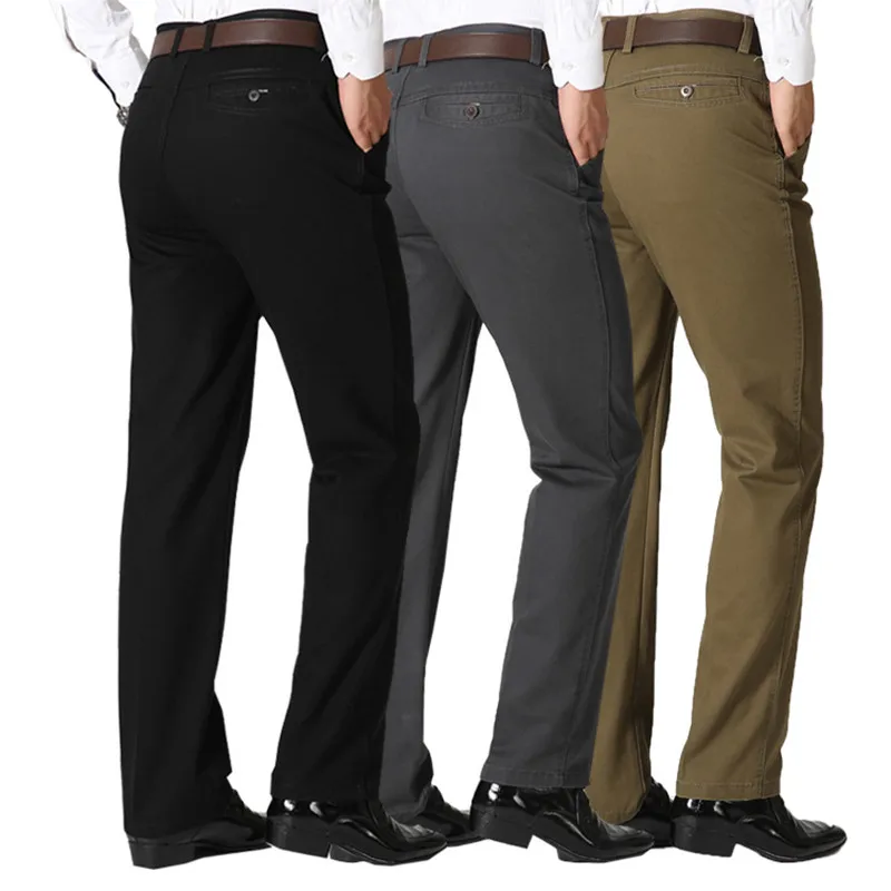 MRstuff-Pantalon en coton pour homme, coupe droite, taille haute, surintendant, 2024