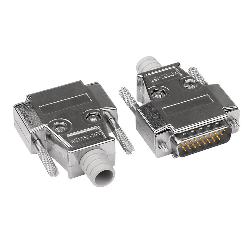 DB26 Male/Female Socket Gold-Plated Copper Straight Leg Connector 26 Pin D-SUB 3 Row Harpoon Welding Plate Socket Rivet