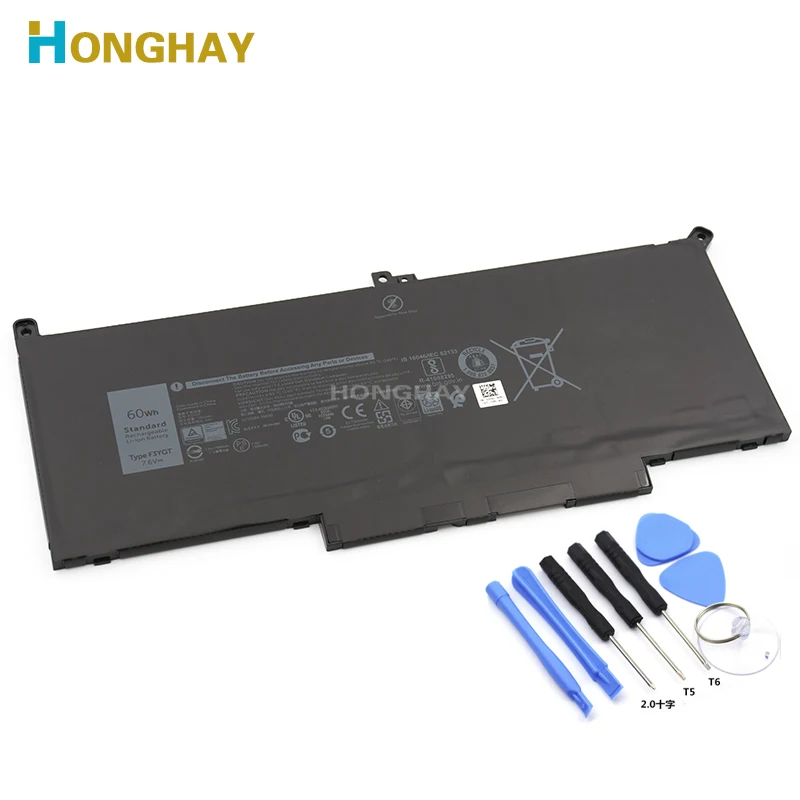 

Honghay 7.6V 60wh Original F3YGT Laptop Battery For DELL Latitude 12 7000 7280 7480 DM3WC 0DM3WC 2X39G