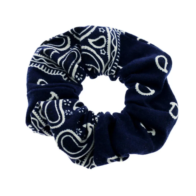 Women BOHO Style Scrunchies Printed Hair Tie Velvet Fabric Covered Elastic Hair Rope  Hair Accessories