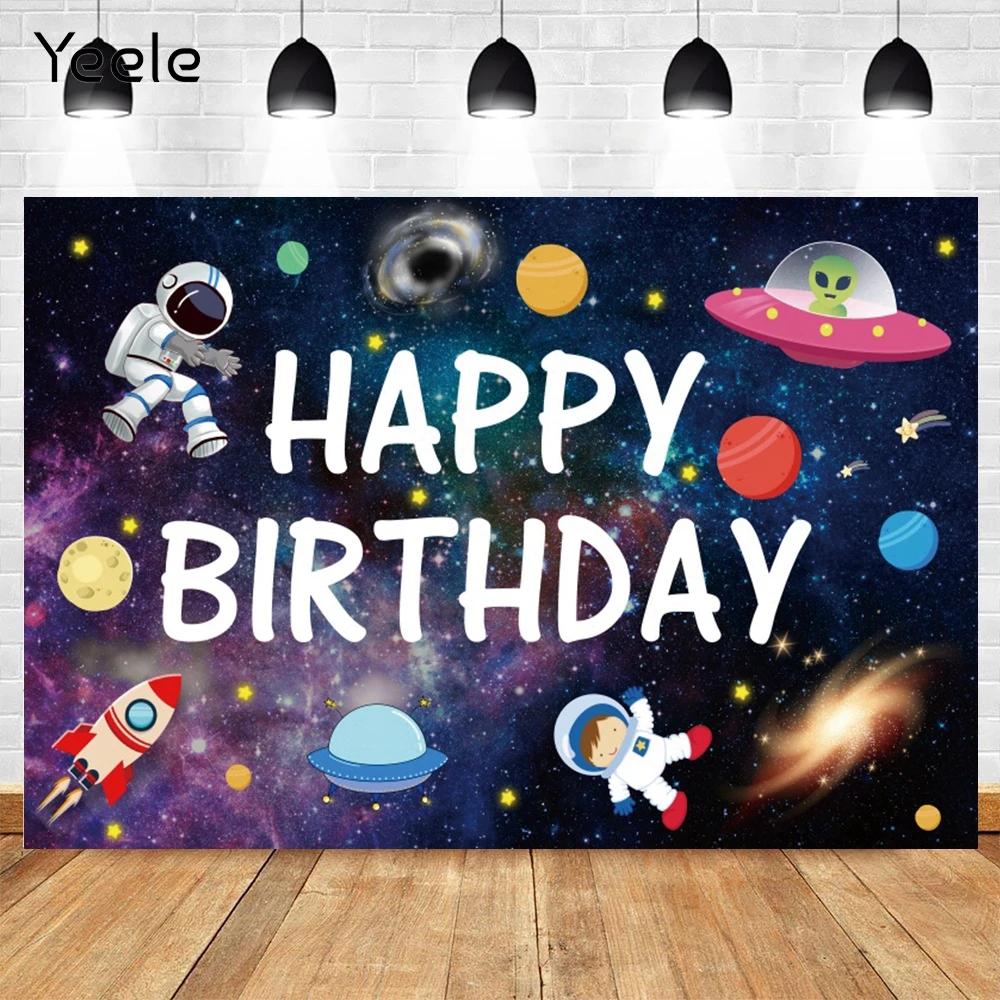 

Yeele Universe Starry Sky Planet Astronaut Newborn Baby Shower Boy Birthday Photography Backdrop Background Vinyl Photocall Prop