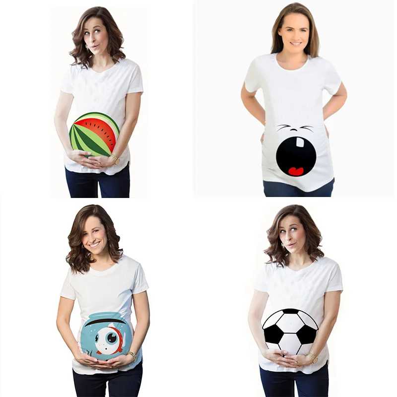 

New Women Pregnant Printed Pregnant T Shirt Maternity Short Sleeve T-shirt Pregnancy Announcement Shirt New Mom Tshirts Clothes