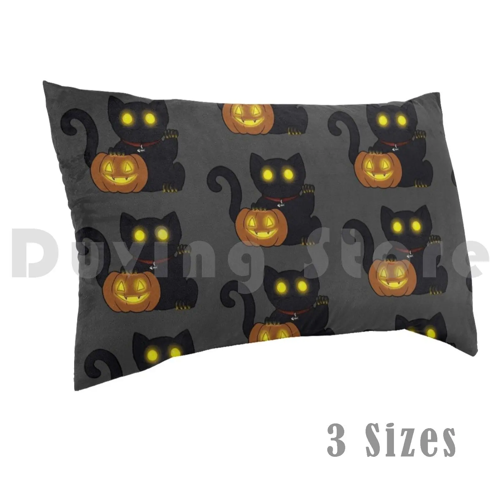 A Little Halloween Luck Pillow Case Printed 50x75 Halloween Cat Maneki Neko Neko Cats Kitty Cat Kitty Samhain