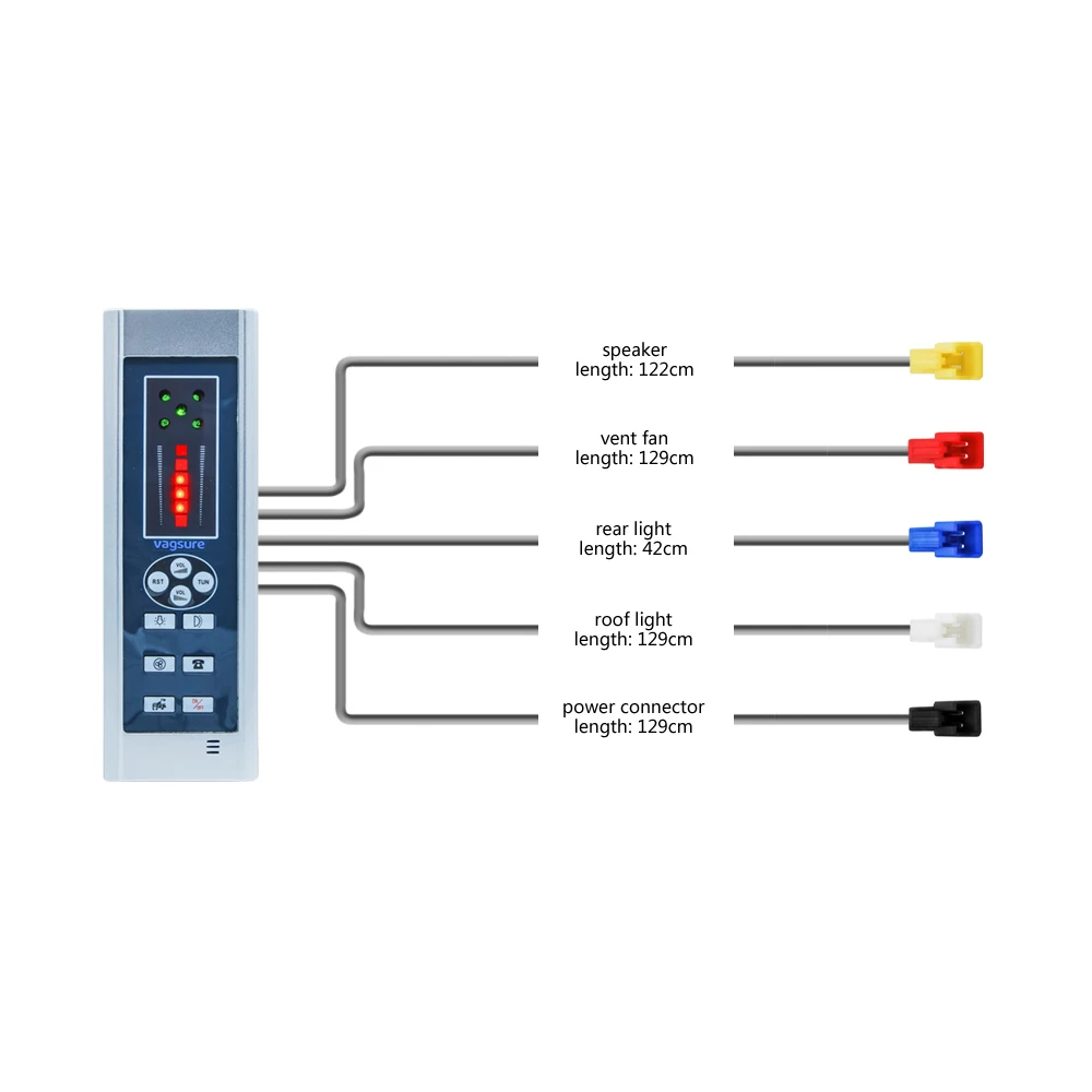 Size 20*6.5cm Digital Shower FM Radio Fan Speaker Freehand Computer Control Panel Shower Room Cabin accessories