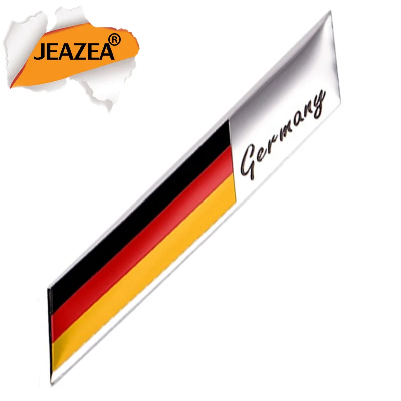 JEAZEA Aluminum Alloy Germany Flag Badge Emblem Front Grill Stickers Fit for VW Audi Mercedes Toyota Kia Car Accessories