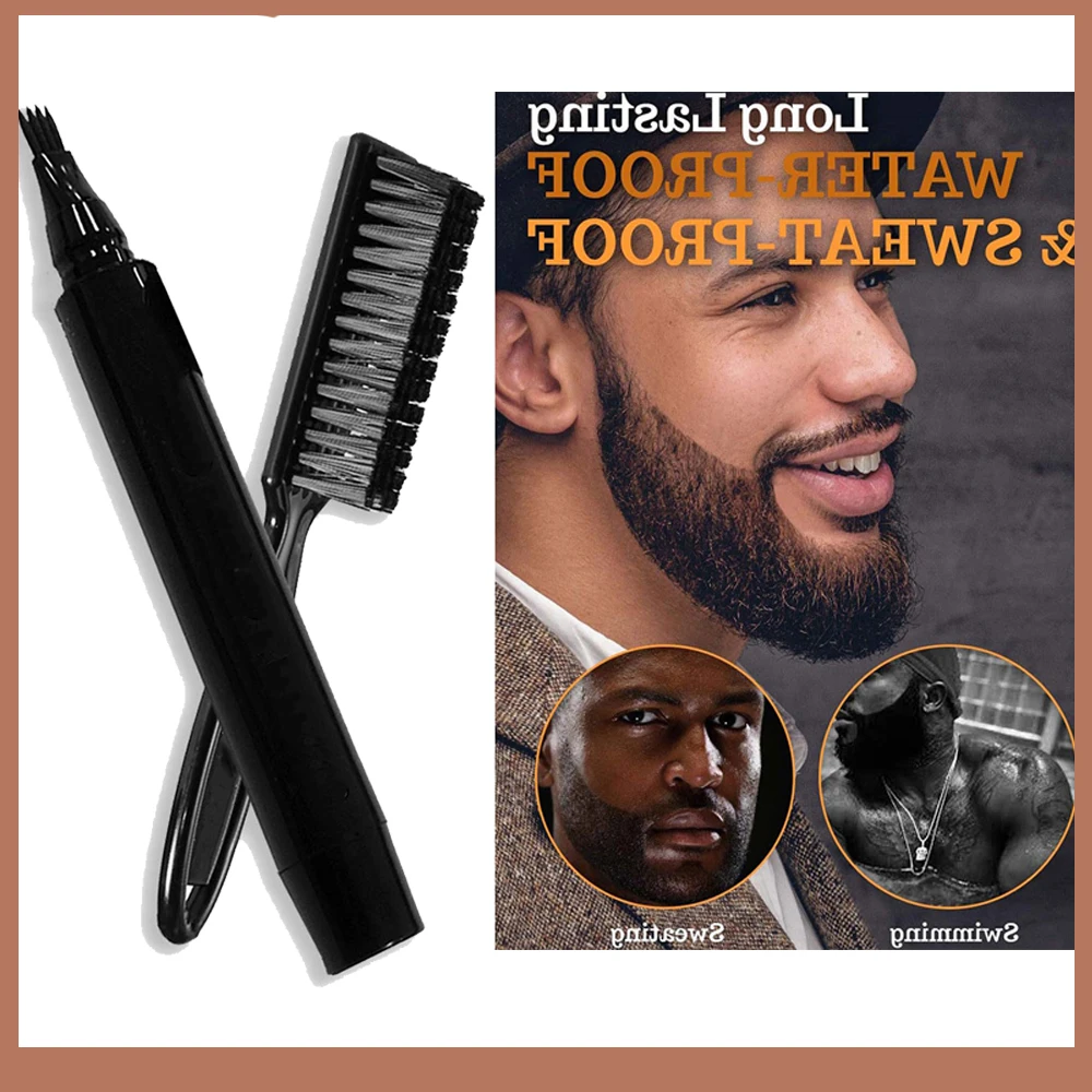 

Waterproof Beard Pen Beard Filler Pencil And Brush Beard Enhancer Lasting Repair Moustache Coloring Shaping Tools Hair Pencil