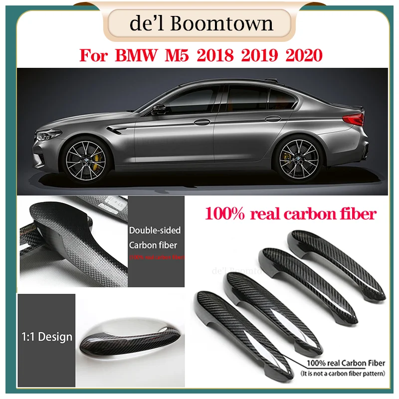 

100% Real Carbon Fiber Car Door Handle Cover accessories For BMW M5 2018 2019 2020