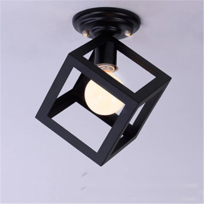 

Simple Creative Porch Lamp Corridor Lamp Sun Table Lamp Loft Corridor Ceiling Lamp Retro Square Chandelier Free Shiping E27 Iron