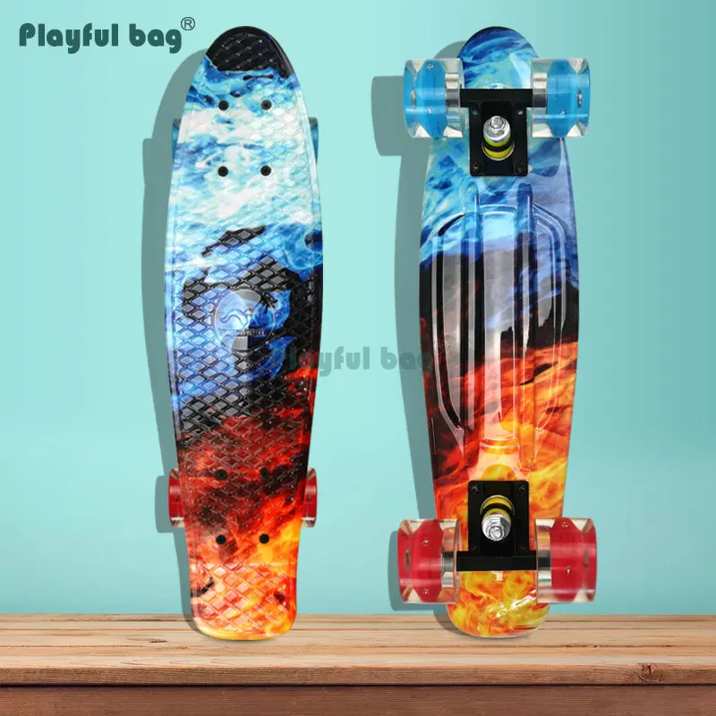 Playful Bag 22-inch small fish skateboard Children beginner skate board PU wheel ABEC-7 bearing Aluminum trucks AMA38