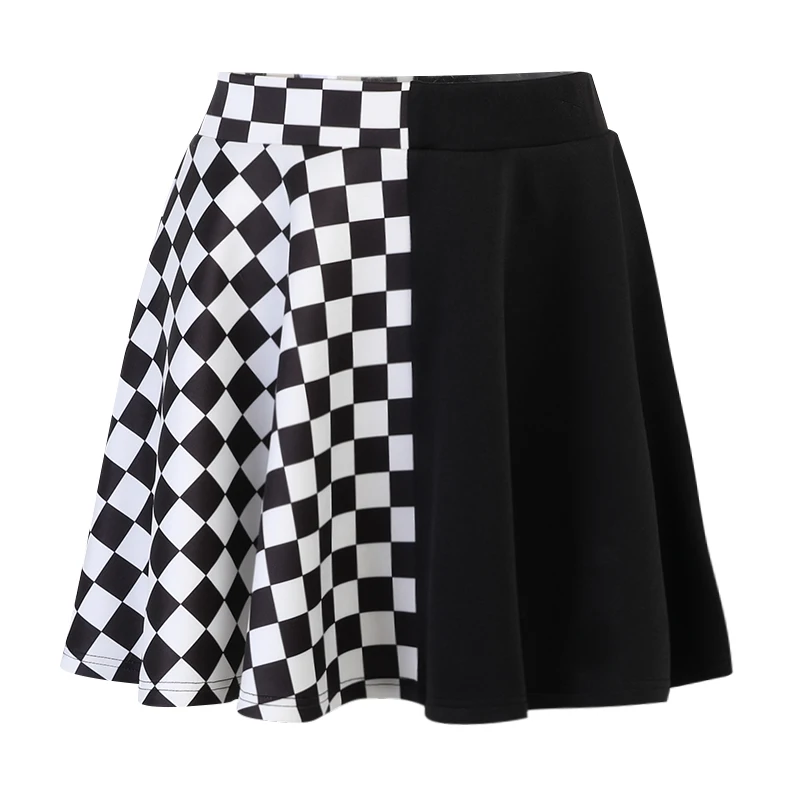 InsDoit Goth Plaid Sexy Mini Skirt Women Patchwork Harajuku Fashion Pleated Skirt Punk Aesthetic Summer High Waist Skirt 2021