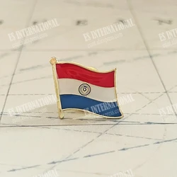 Paraguay National Flag Lapel Pins Crystal Epoxy Metal Enamel Badge Paint Brooch Souvenir Suit Personality Commemorative Gifts