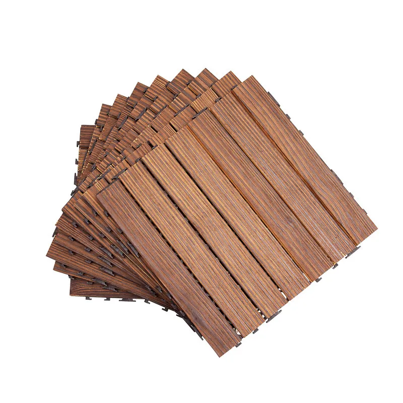 Carbonized anti-corrosion wood floor paste outdoor solid   garden balcony  courtyard terrace splicing decorative