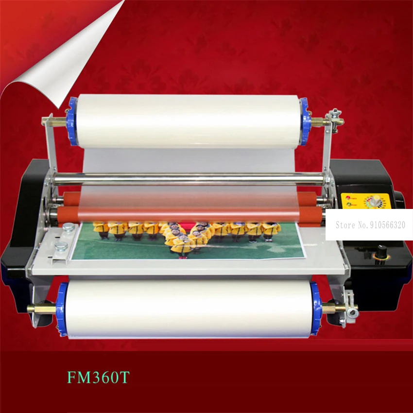 Stepless Speed Modulation FM360T Hot&Cold Laminator Hot Mounted Stickers Cold Mounted Photo Lamination Film 3-4 Minutes