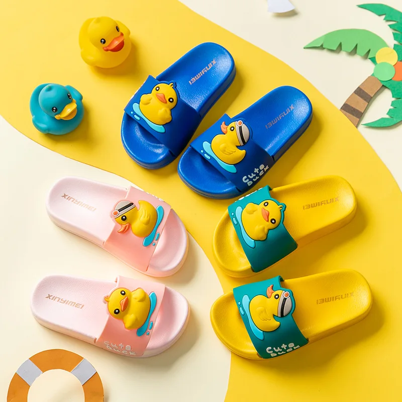 2024 New Cute Kids Slippers Duck Slippers Children Baby Home Slippers Waterproof Breathable Non-slip Boys Girls Home Shoes