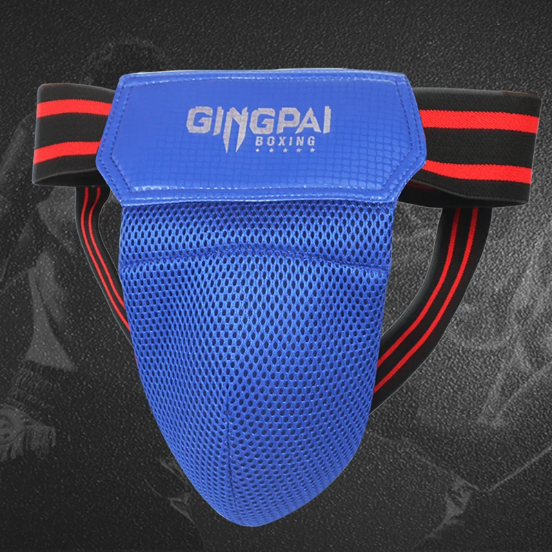 Blue Red Black Adult Male Sanda Crotch Guard Protector Taekwondo MMA Groin Protector Kick Boxing Protection Guard Men Jockstrap