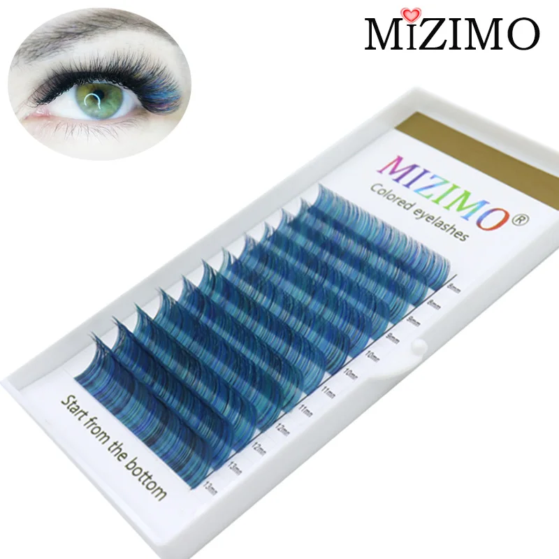 2021 New Color False Eyelashes Thickness (0.07/0.1mm) Natural Extension Soft Makeup Factory Wholesale Light Blue Mix.