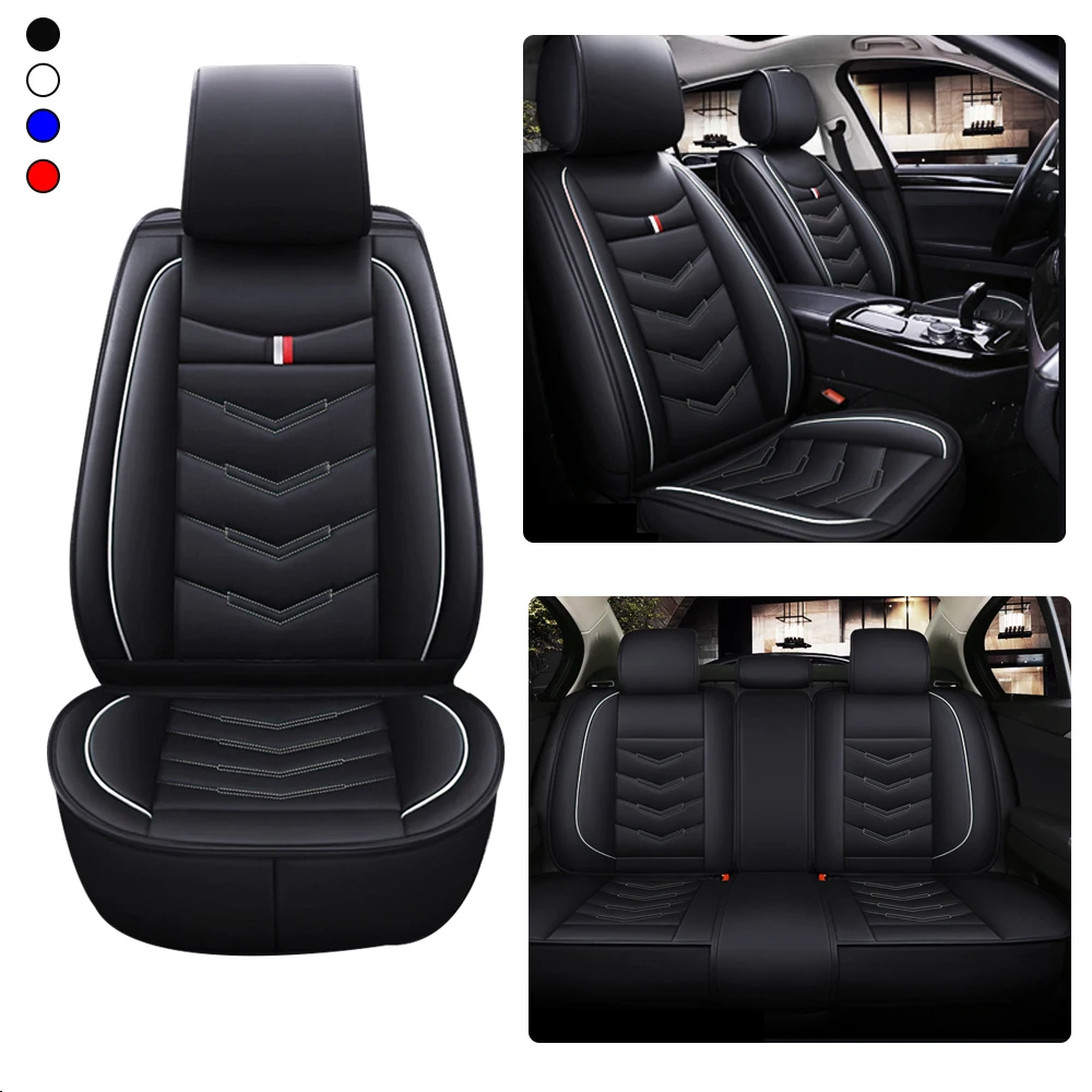 5Seats Leather Car Seat Covers For Nissan Altima Dualis Juke Frontier Fuga Leaf Bluebird Rogue Navara NP300 Auto Seat Cushion