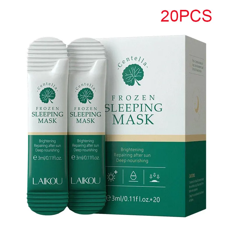 Centella Sleeping Mask Oil Control Deep Hydrating Moisturizing Nourishing Repairs After Sun Exposure Facial Skin Care 3ml*20pcs