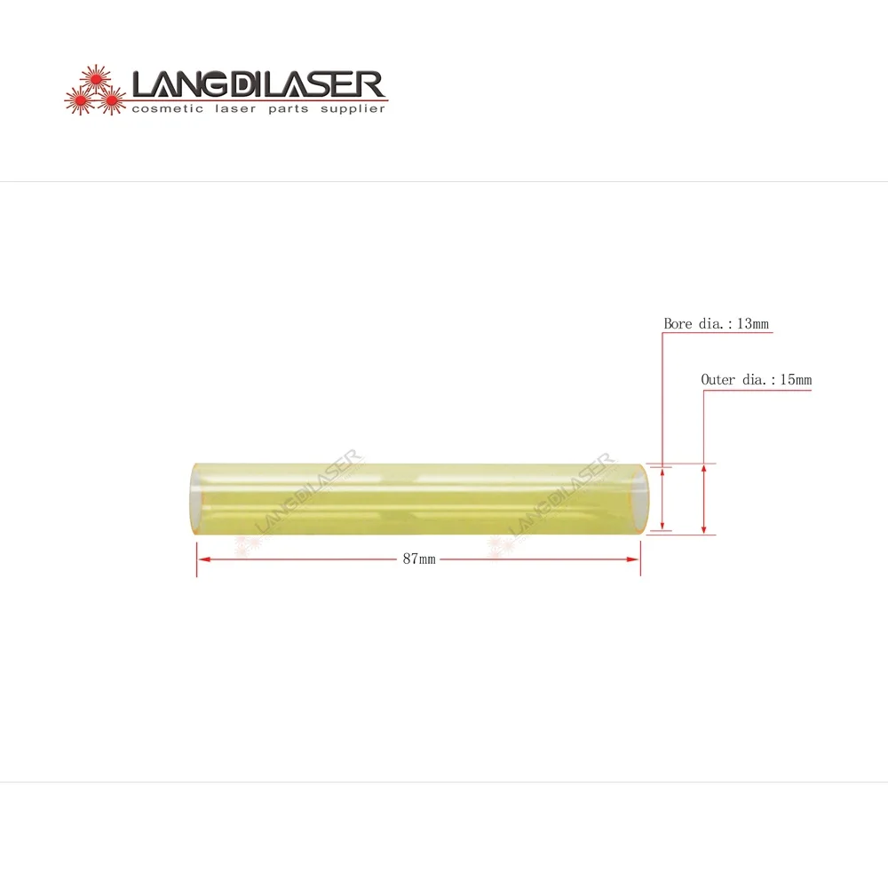 lamp flow tube ,size : 87 *15*13 , can filter UV lamp flow tube , lamp flow tube for IPL handpiece