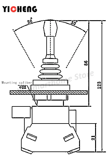 Master switch two-way four-way self-reset self-locking HKL-FW12/22/24/14 cross opening 22mm cross switch Monolever Switch