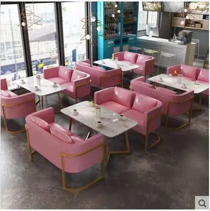 Nordic dessert milk tea shop table and chair combination coffee western restaurant leisure sofa table and chair reception sofa