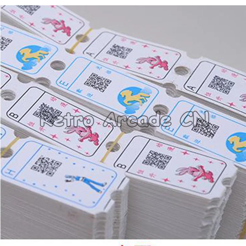 4000pcs/lot 50mm*30mm lottery tickets redemption long tickets for arcade video games machine