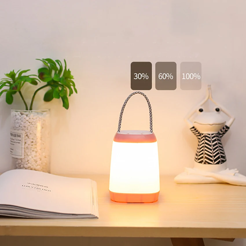 Tavolo accanto alla lampada lanterna portatile USB ricaricabile/batteria, luci notturne dimmerabili per camera da letto, soggiorno, campeggio all'aperto