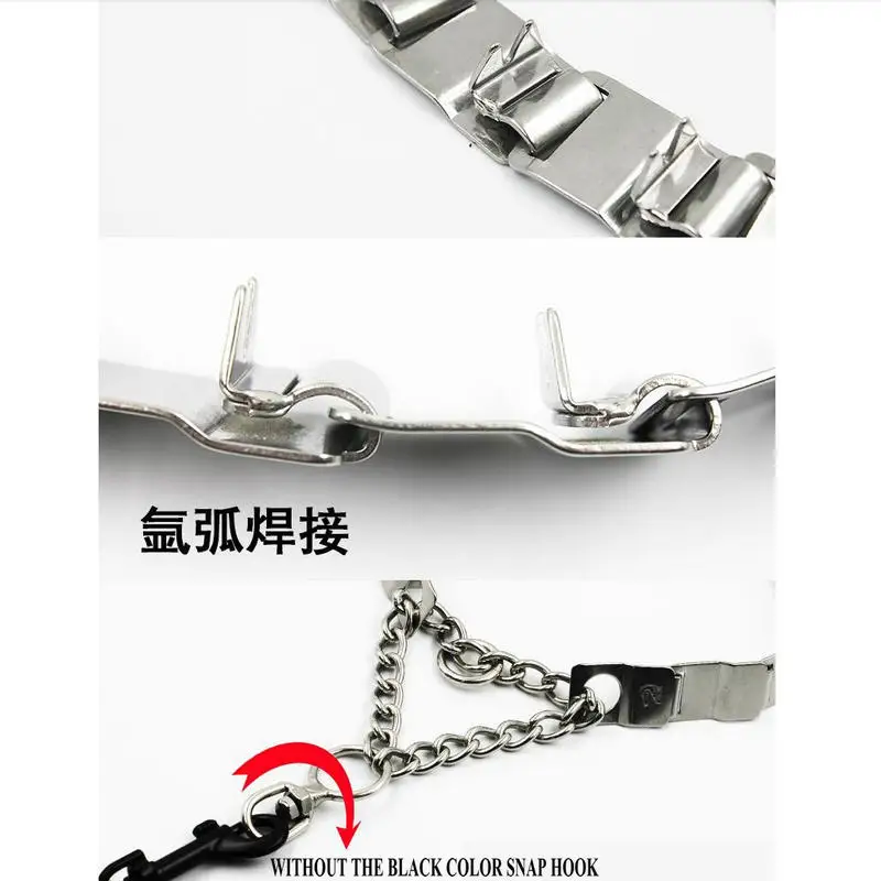 HQ DC02 30-60CM Adjustable Steel Polished Dog Training Chain Prong Collar Choke Chain Collar For Giant dogs