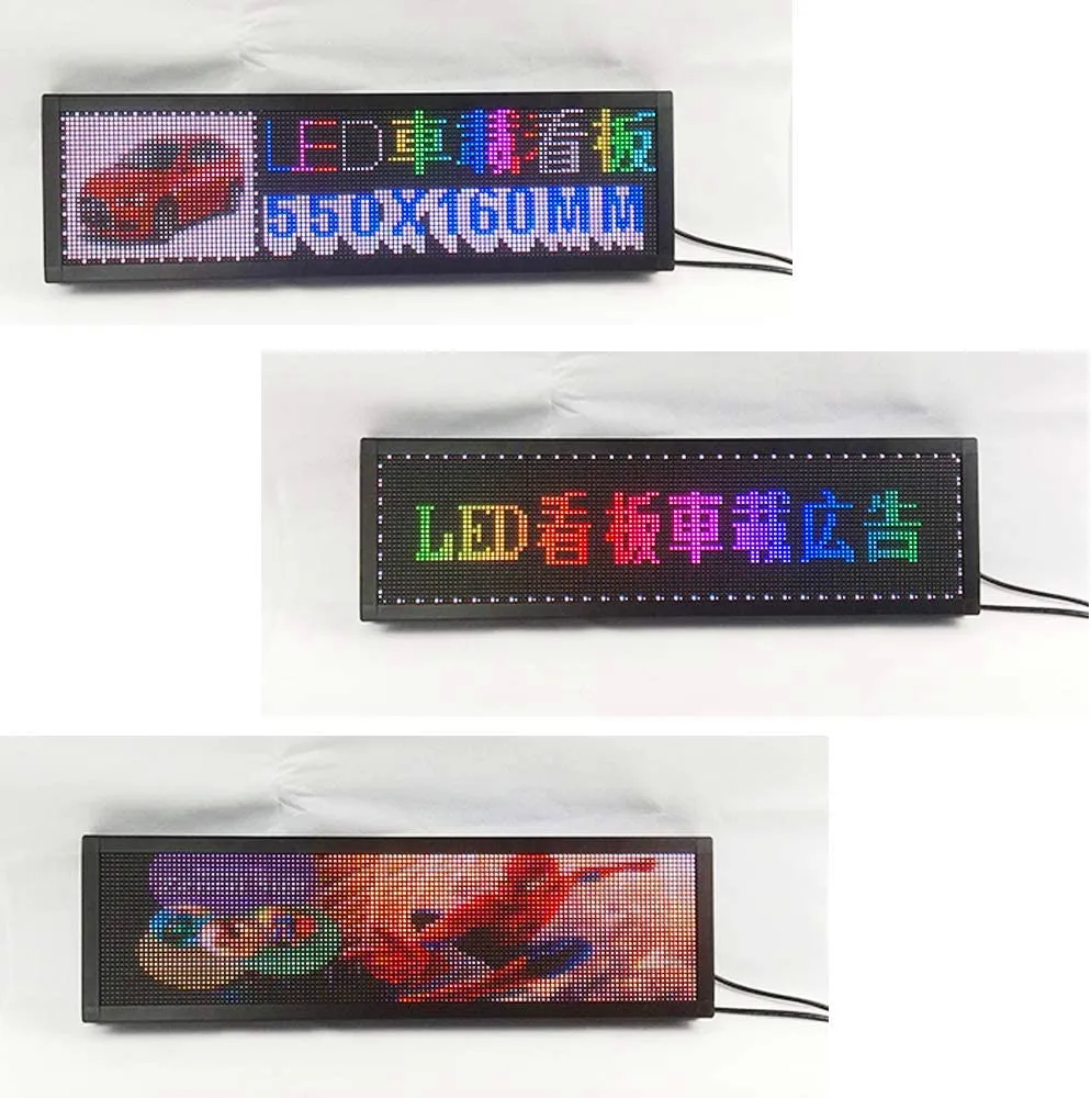 12v samochód P4MM 32*128 pikseli RGB znak Led kolorowy programowalny przewijanie informacji wielofunkcyjny panel wyświetlacza LED taxi