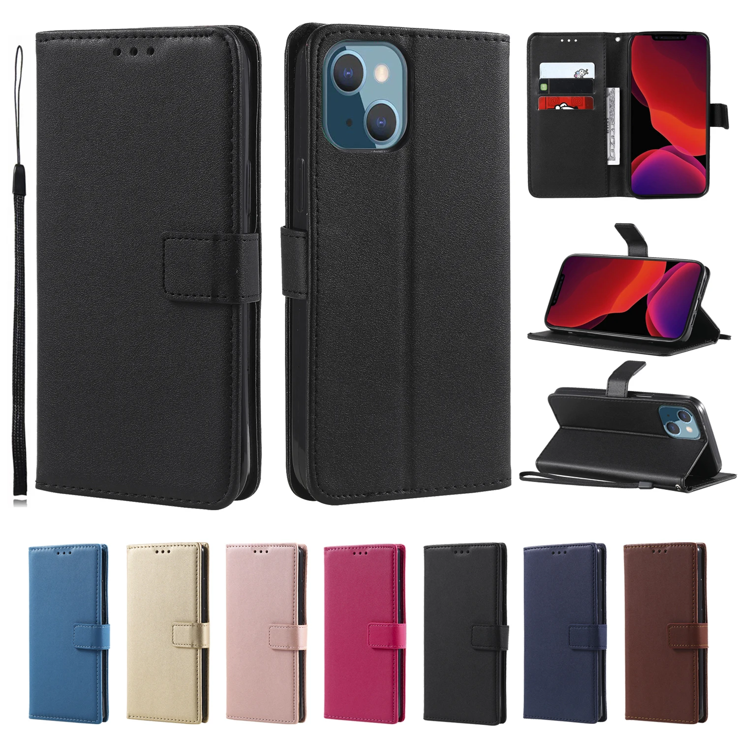 Leather Flip Wallet Case For Samsung Galaxy J1 J2 J3 J4 J5 J6 J7 J8 2015 2016 2017 Plus Pro 2018 Next Core Neo Protect Cover