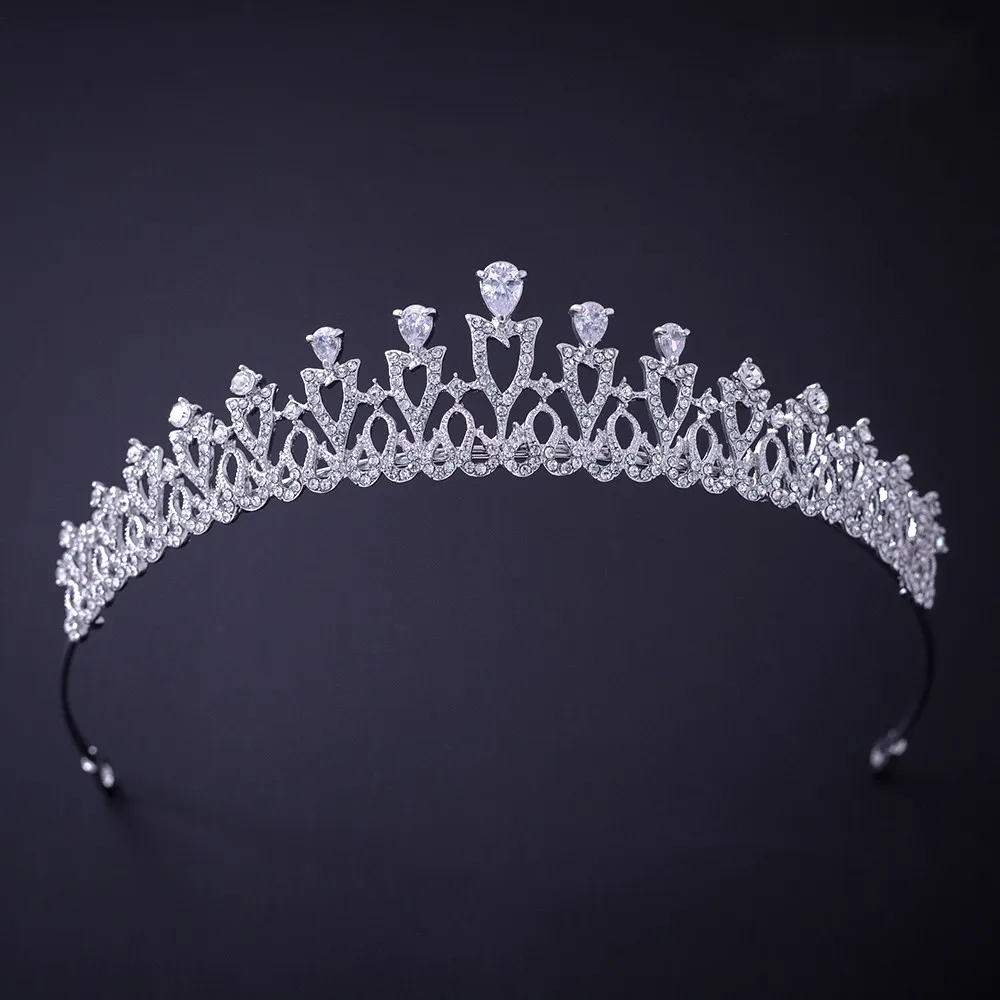 Silver Color Crystal Rhinestone Crown and Tiara Wedding Hair Accessories Bridal Tiaras Hair Crown Wedding Headpiece Women Diadem