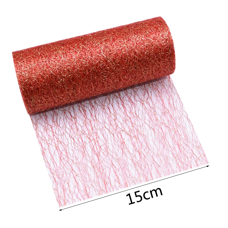 10Yards 15cm Glitter Tulle Rolls Sparkly Mesh Baby Shower DIY Tutu Skirt Organza Table Runner Wedding Decor Sewing Supplies