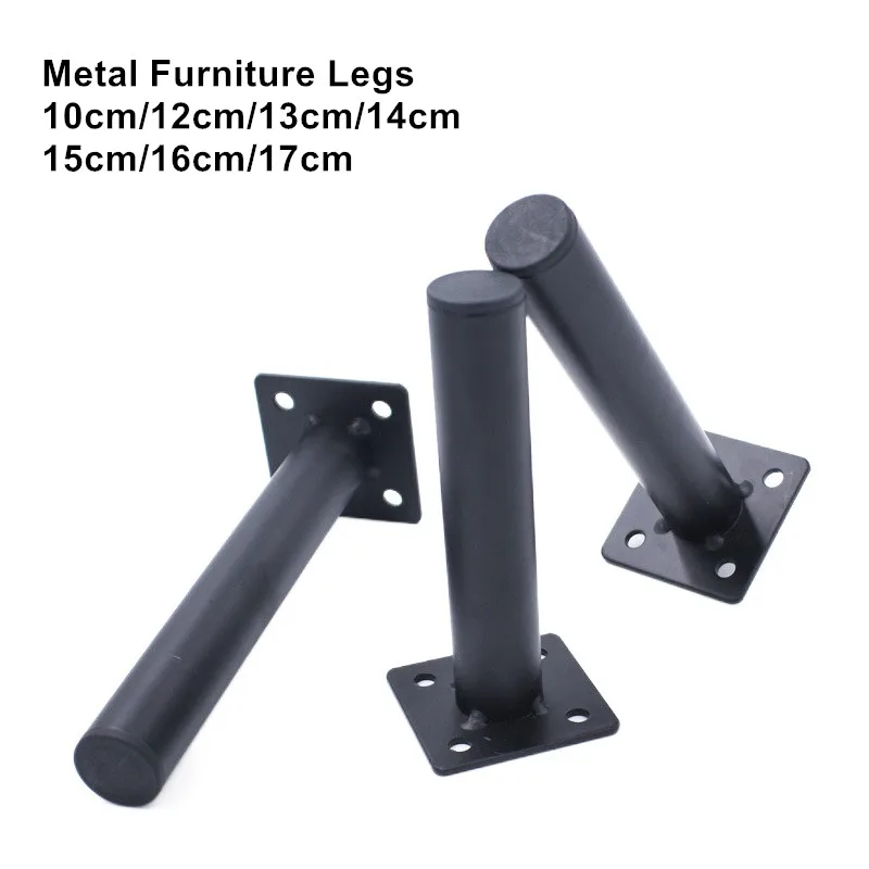 4pcs 10cm-17cm Metal Furniture Legs Round Tube Sofa Legs for Cabinet Table Chair Bed Foot Home Furniture Accessories With screws