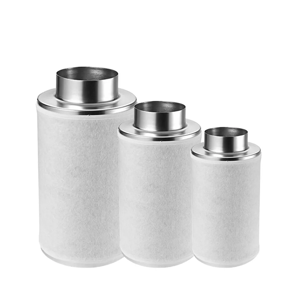 4/5/6/8 Inch Stainless Steel Activated Carbon Filter for Indoor Hydroponic Planting Tents and Greenhouse Flower Garden Planting