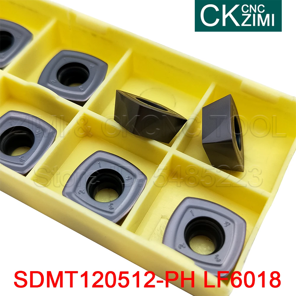 10 P SDMT120512-PH LF6018 คาร์ไบด์ FEED Fast มิลลิ่งเครื่องกัด CNC เครื่องมือ SDMT เครื่องมือสำหรับสแตนเลส