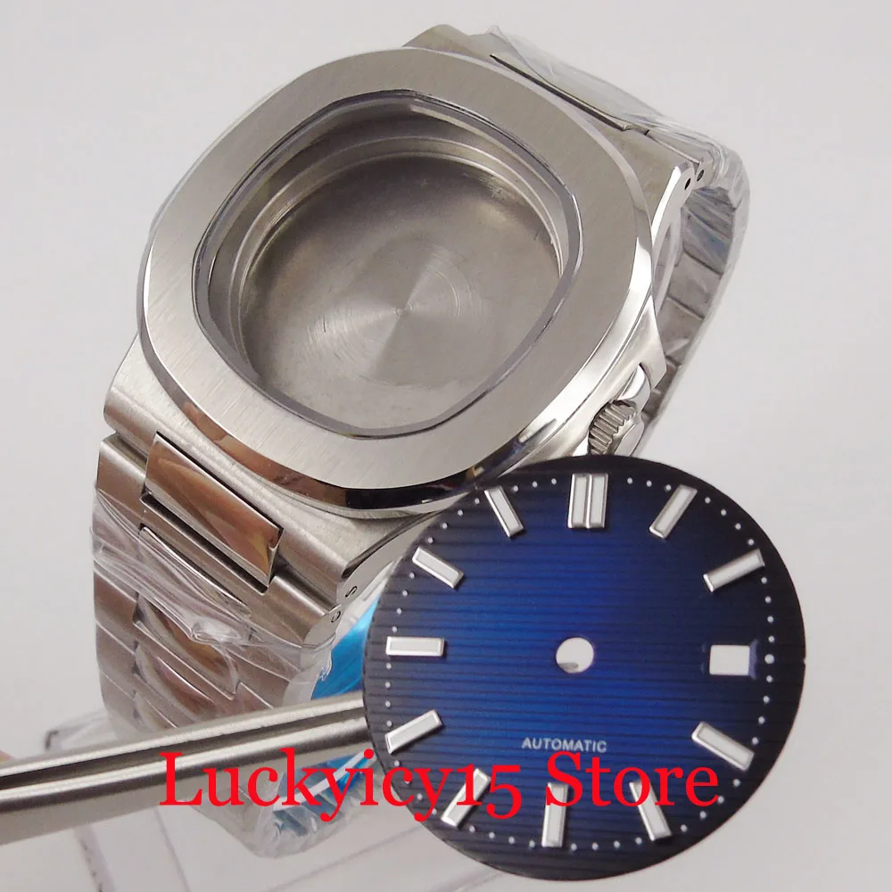 39mm kwadratowy zegarek męski + zegarek ze stali nierdzewnej + zegarek Dial Fit ruch MIYOTA