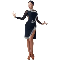 L-2044 High quality new national standard Latin dance dress competition custom high-end rumba cha-cha dance dress for adults