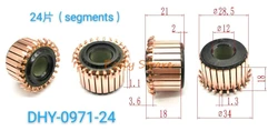 1pc 12 x 28.5 x21mm 24P Tooth Copper Shell Electric Motor Commutator D-043/DHY-0971-24